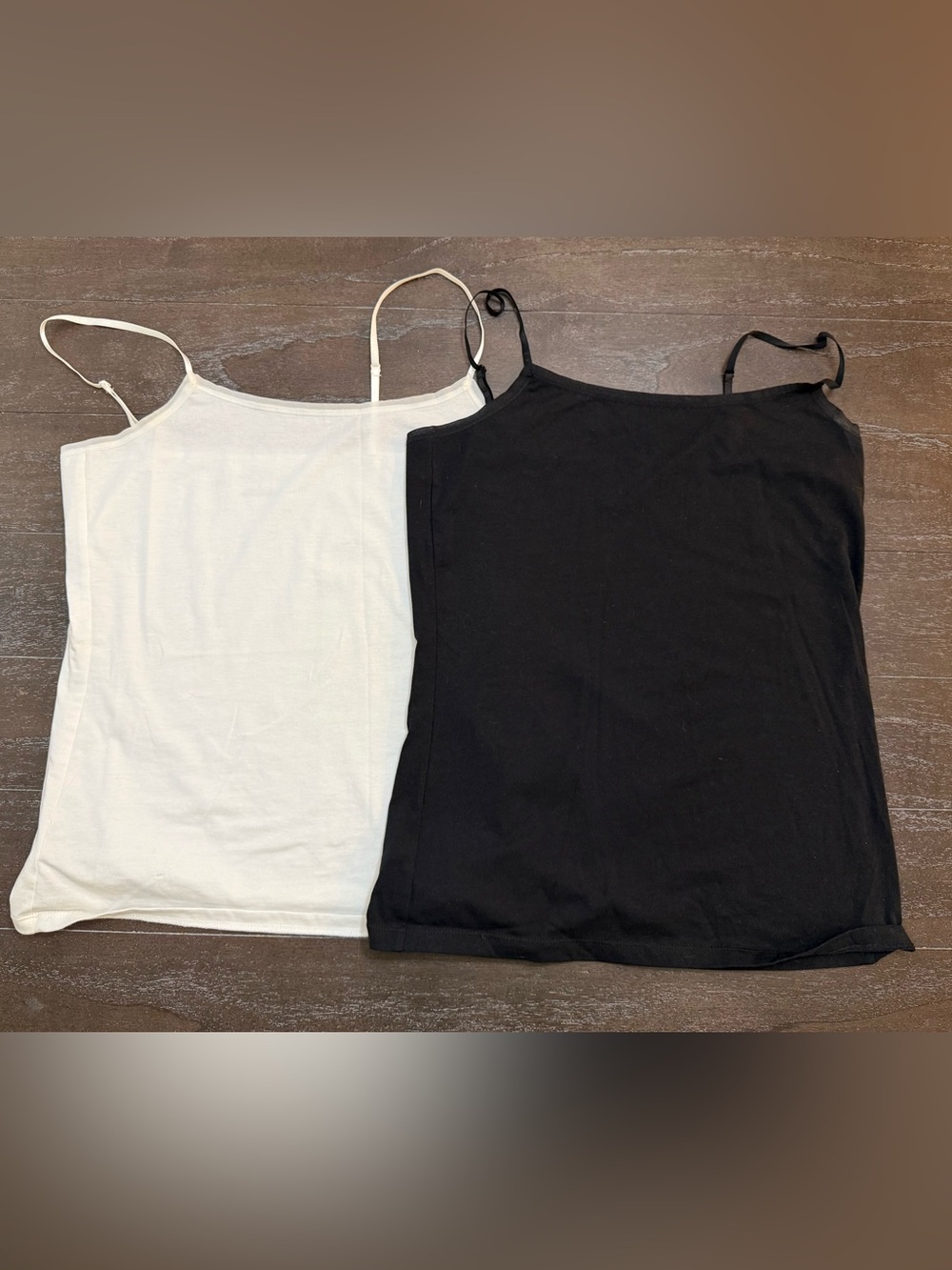 2 Ann Taylor Factory Spaghetti Strap Camisoles, Black & White Size Small